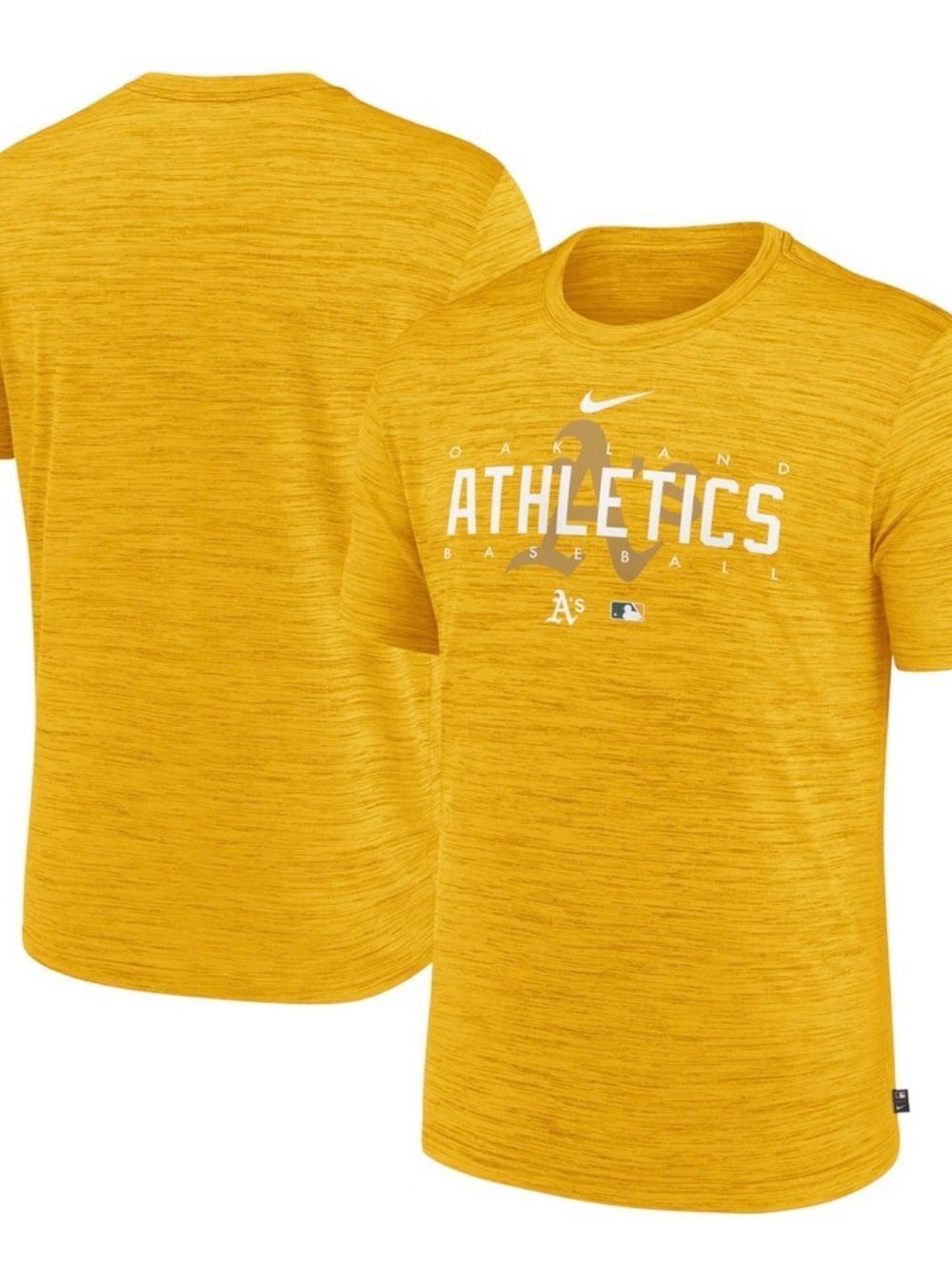 Men's Oakland Athletic Nike Gold Authentic Collection Velocity Performance Shirt